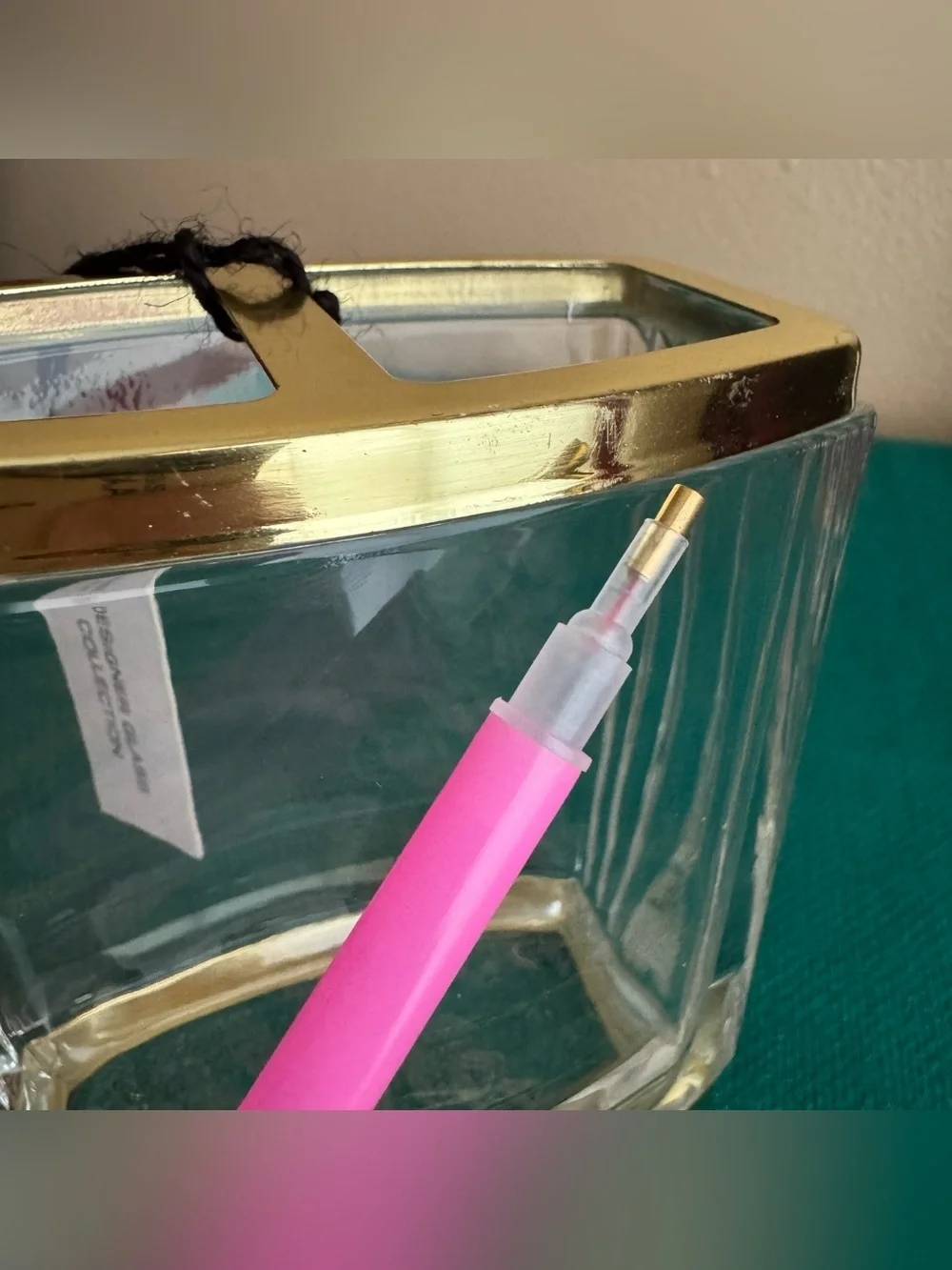 Halston Home gold tone toothbrush holder with tags
